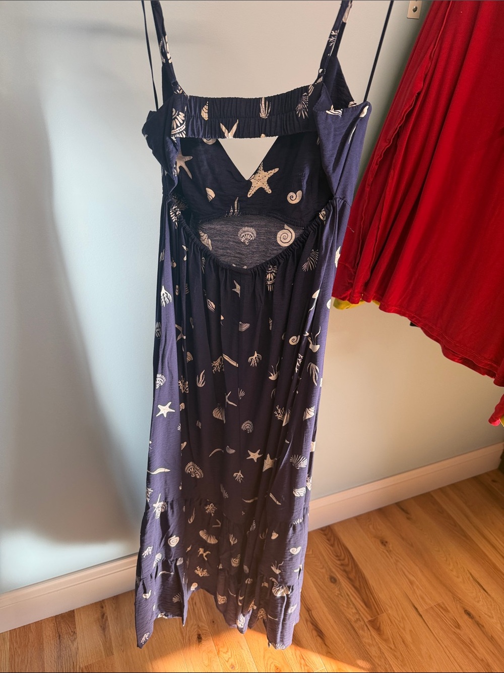 a new day Navy and White Shell-Print Maxi Dress with Spaghetti Straps - Picture 2 of 3